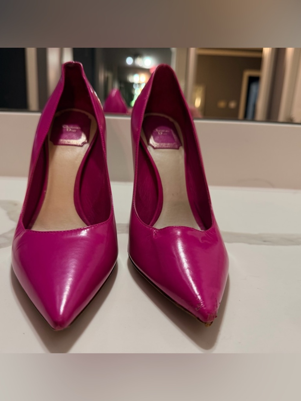 Vintage Christian Dior Pink Pointed Toe Pumps Stiletto Heels| Authentic
